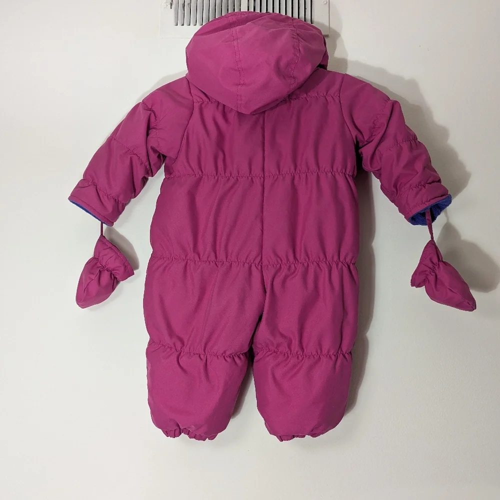 Vtg Oshkosh B'Gosh pink floral embroidered snow suit